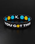 You Got This Smiley Stretch Bracelet – Black