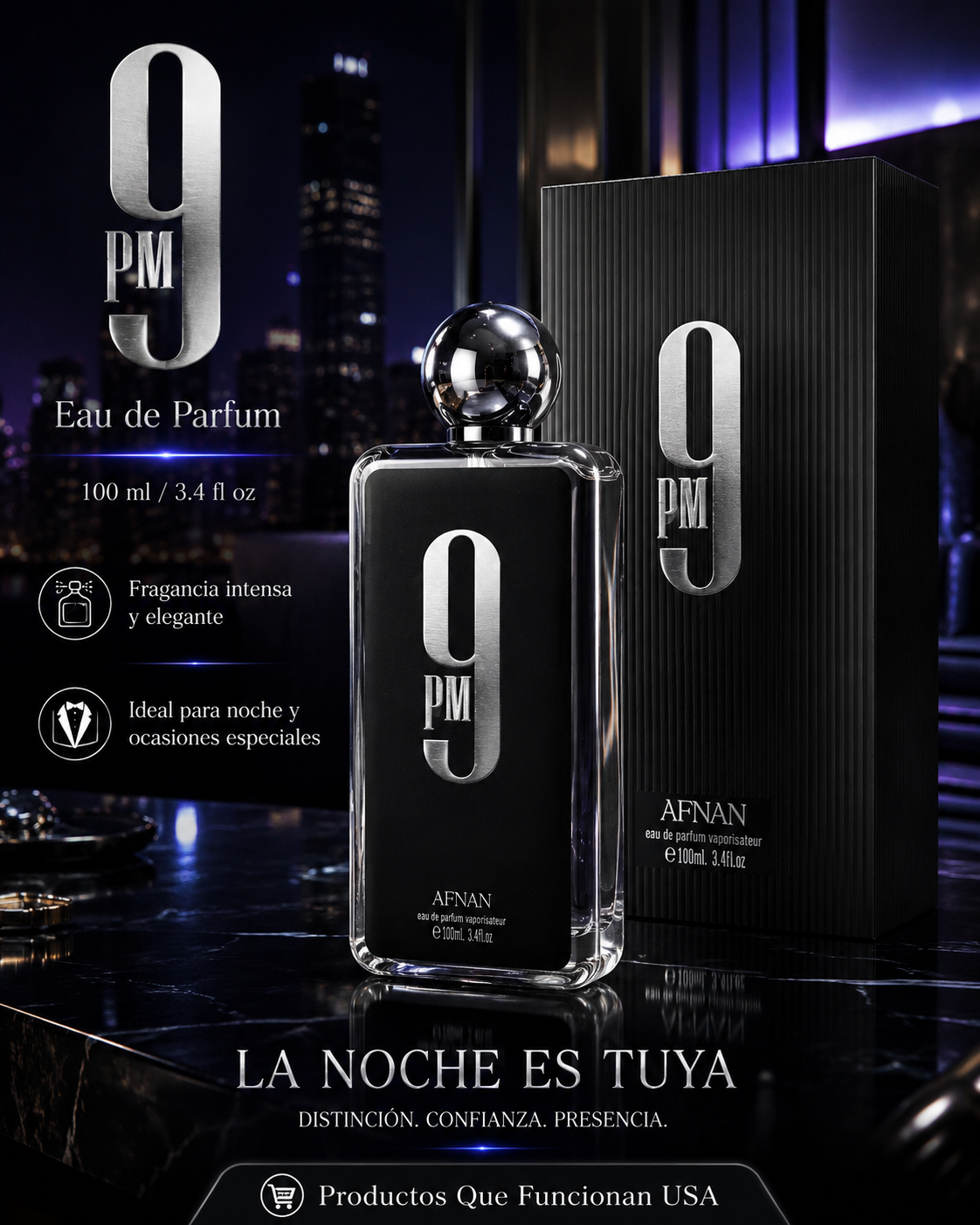 Afnan 9 PM EDP 100ml Hombre Negro (Mayorista)