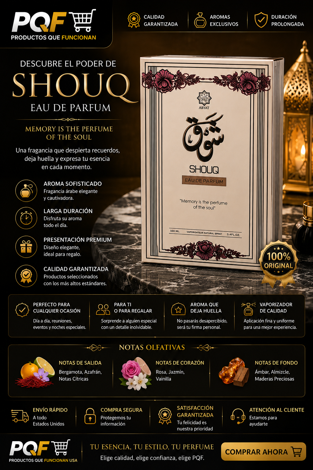 SHOUQ Eau de Parfum by Abyat – Perfume Árabe 100ml