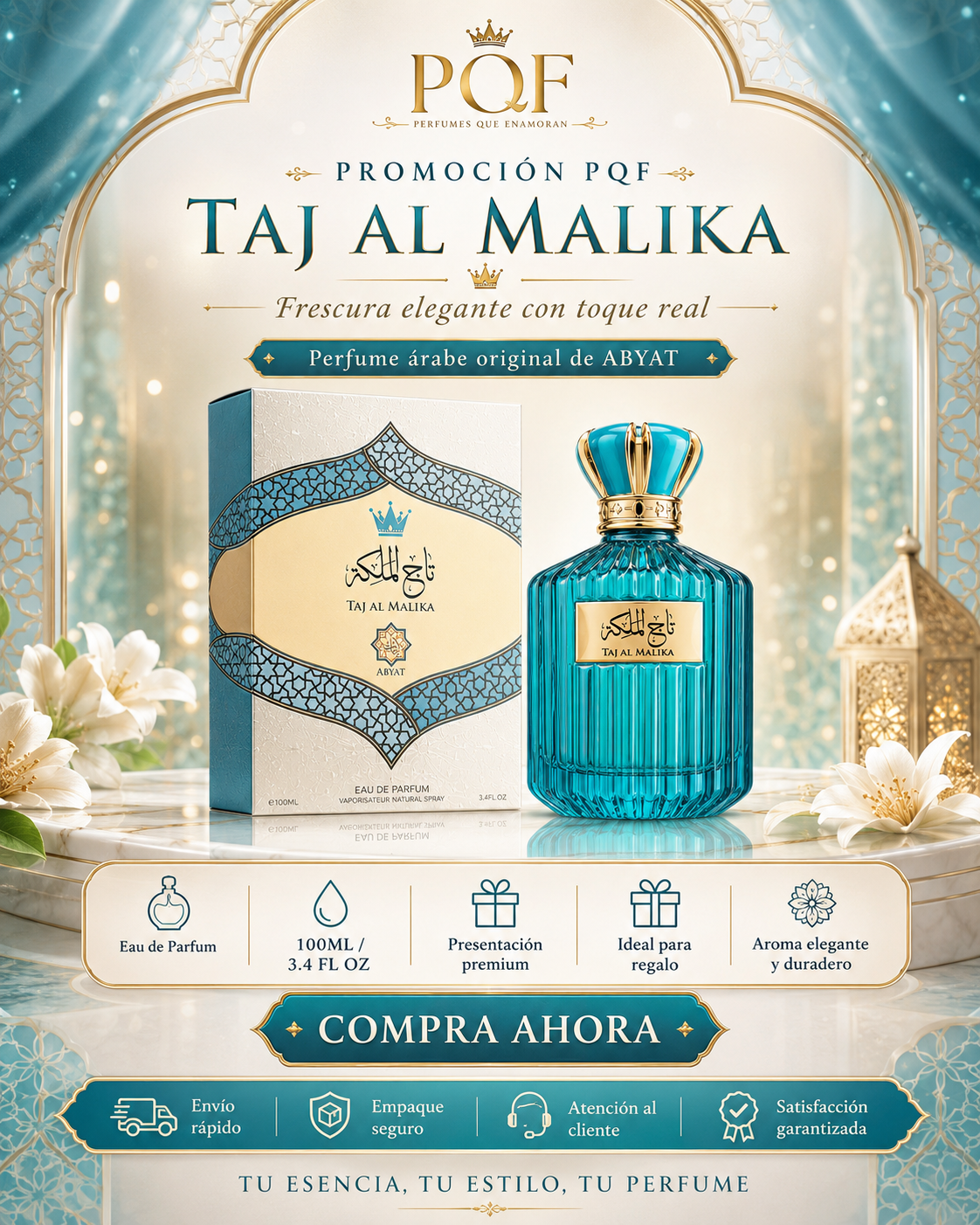 TAJ AL MALIKA Eau de Parfum by Abyat – Perfume Árabe 100ml